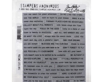 Stampers Anonymous Tim Holtz Tiny Text Stamp Set CMS394 Inspirational sayings