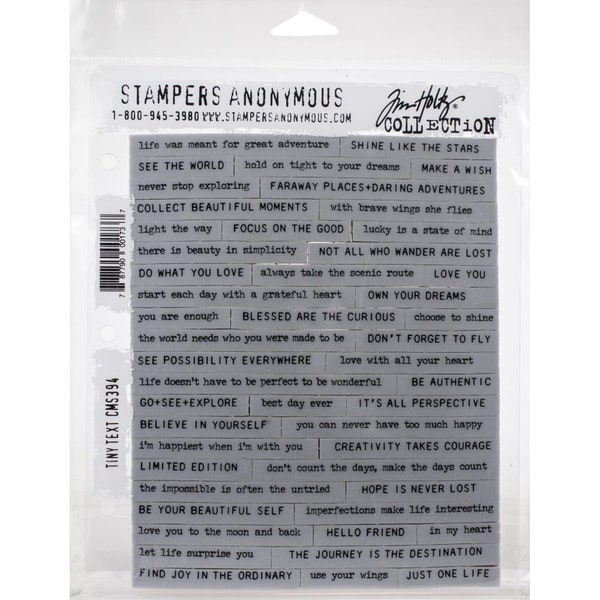 Stampers Anonyme Tim Holtz Tiny Text Stamp Set CMS394 Dictons inspirants