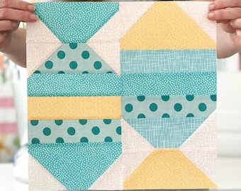 Sunfish Quilt Block Pattern - PDF Includes instructions for 6 inch and 12 inch Finished Blocks