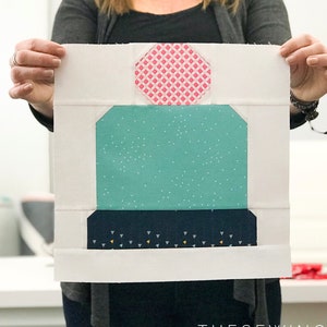 Snow Cap Quilt Block Pattern - PDF Includes instructions for 6 inch and 12 inch Finished Blocks