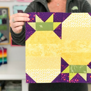 Pineapple Quilt Block Pattern - PDF Includes instructions for 6 inch and 12 inch Finished Blocks