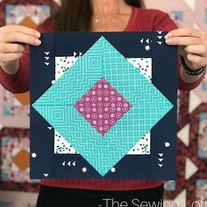 Diamond Sky Quilt Block Pattern - PDF Includes instructions for 6 inch and 12 inch Finished Blocks