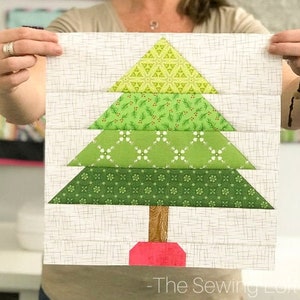 Christmas Tree Block Pattern - PDF Includes instructions for 6 inch and 12 inch Finished Blocks