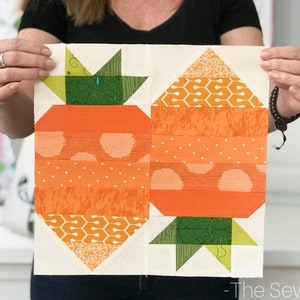 Carrot Top Quilt Block Pattern - PDF Includes instructions for 6 inch and 12 inch Finished Blocks