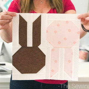 Bunny Hop Quilt Block Pattern - PDF Includes instructions for 6 inch and 12 inch Finished Blocks