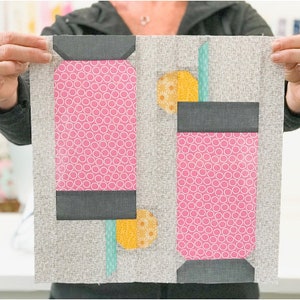 Lemonade Spritzer Quilt Block Pattern - PDF Includes instructions for 6 inch and 12 inch Finished Blocks