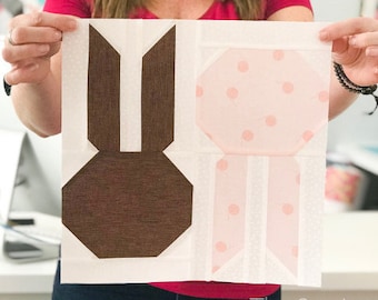Bunny Hop Quilt Block-Muster - 15 und 30 cm (PDF Muster)