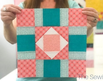 Cross Eyed Quilt Block Pattern - PDF Includes instructions for 6 inch and 12 inch Finished Blocks