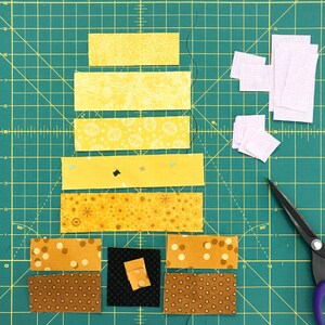 Honeybee Hive Quilt Block Pattern PDF Includes instructions for 6 inch and 12 inch Finished Blocks image 3