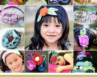 Hair Accessory and Flower Bundle Pack Pattern- How To  INSTANT DOWNLOAD