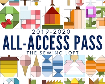 All Access Pass Quilt Block Patterns - PDF Includes instructions for 6 inch and 12 inch Finished Blocks