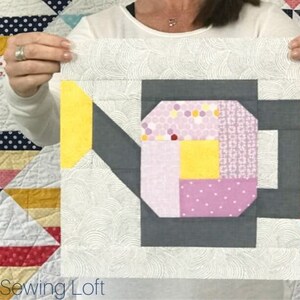 Watering Can Quilt Block Pattern PDF Includes instructions for 6 inch and 12 inch Finished Blocks image 4