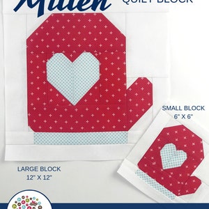 Mitten Heart Quilt Block Pattern – 6 and 12 Inch (PDF Pattern) - Etsy