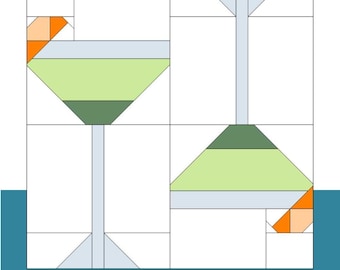 Cocktail Hour Quilt Block Pattern – 6 and 12 Inch (PDF Pattern)
