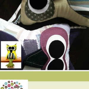 Felt Owl Sewing Pattern, Stuffed Owl Plushie Hand Sewing