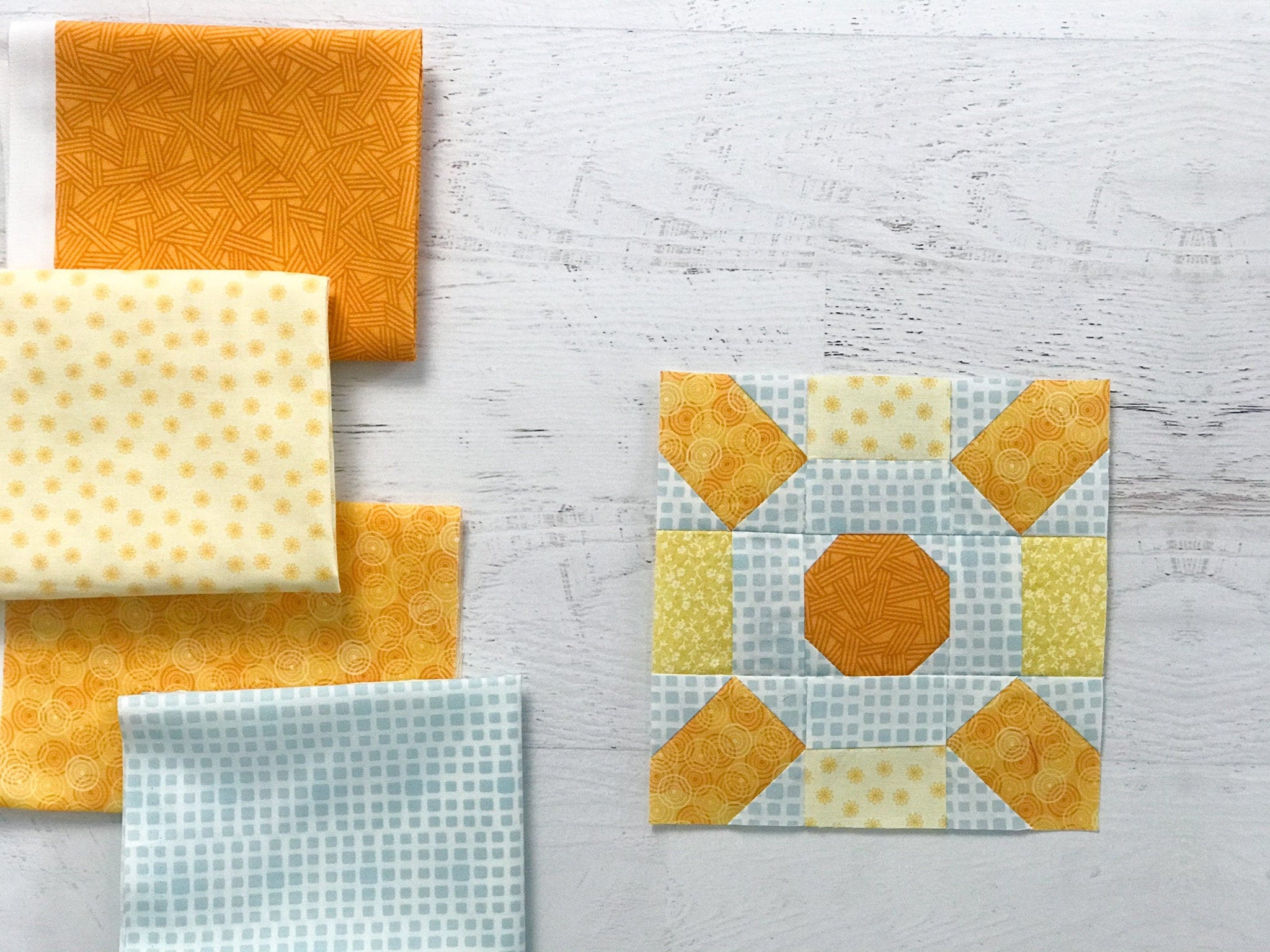 Sunburst Quilt Block Pattern - PDF Includes instructions for 6 inch and 12 inch Finished Blocks
