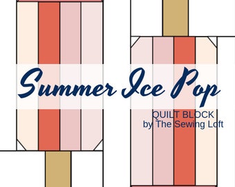 Ice Pop Quilt Block Pattern - PDF Includes instructions for 6 inch and 12 inch Finished Blocks