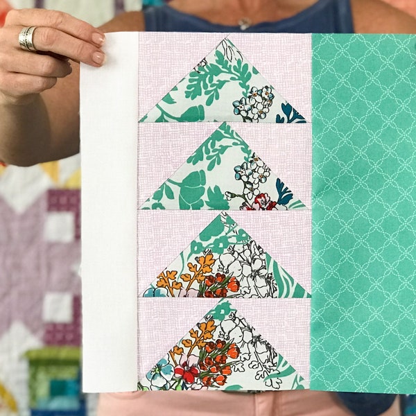 Directional Quilt Block Pattern - PDF Includes instructions for 6 inch and 12 inch Finished Blocks