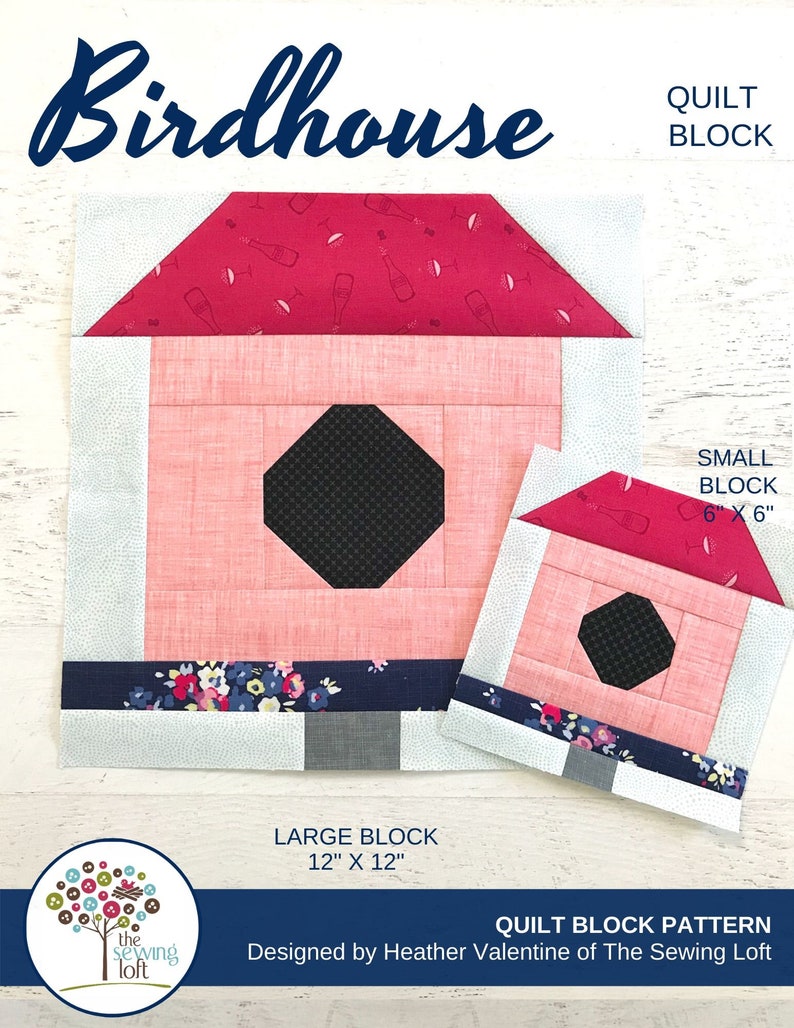 Birdhouse Quilt Block Pattern PDF Includes Instructions for Etsy