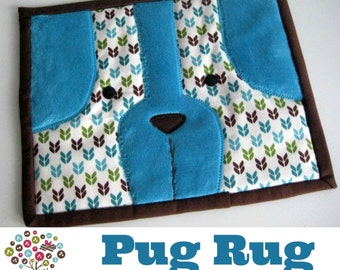 Pug Rug Mini Quilt Mug Rug Pattern- Instant Download