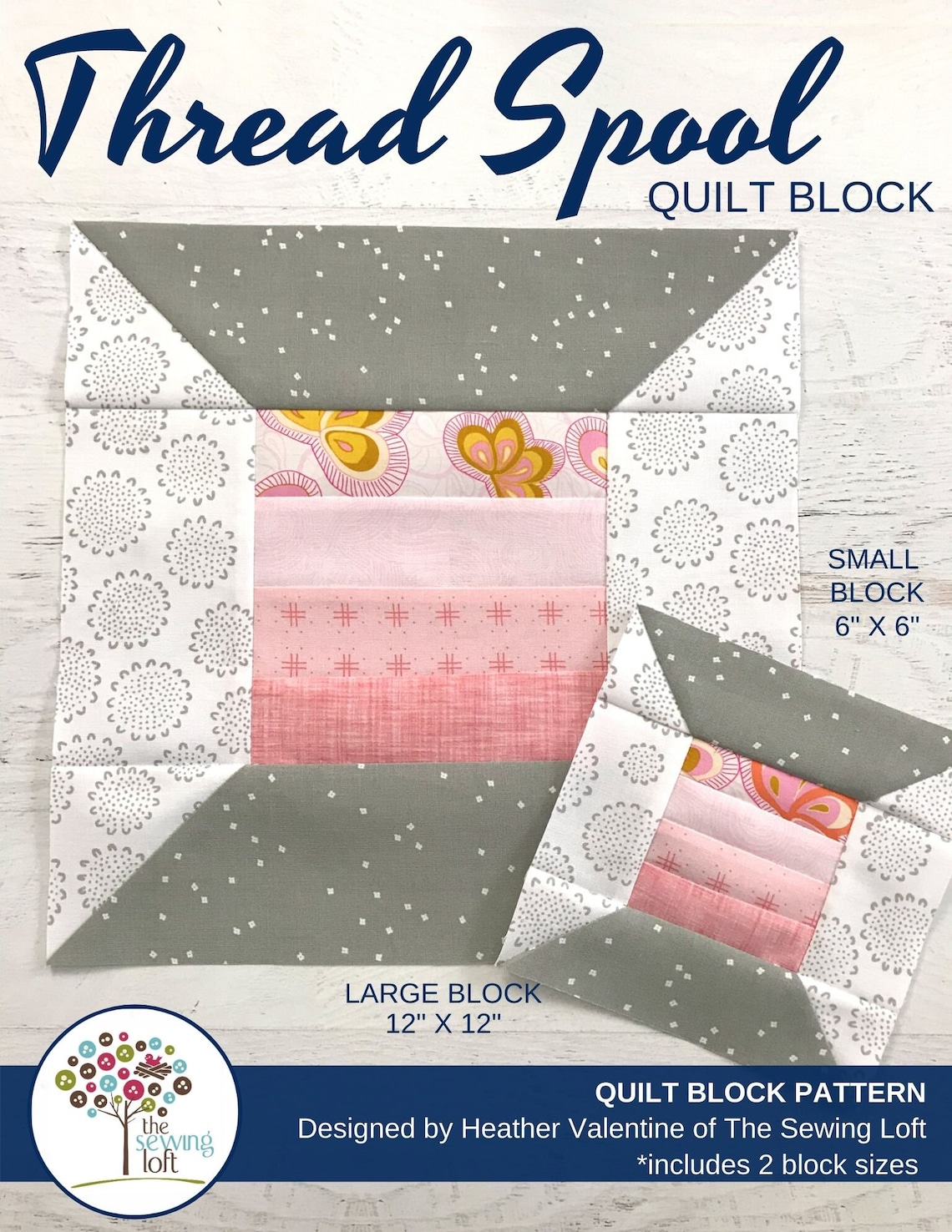 Thread Spool Quilt Block Pattern - 6 & 12 Inch (PDF Pattern) - Etsy