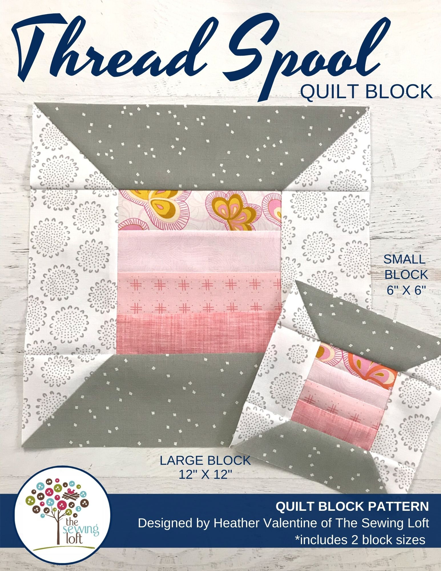 Thread Spool Quilt Block Pattern - 6 & 12 Inch (PDF Pattern) - Etsy