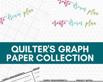 Quilter&#39;s Graph Paper Printable Pack (pdf download, template, project management, productivity tool, bullet journalling, sewing project)