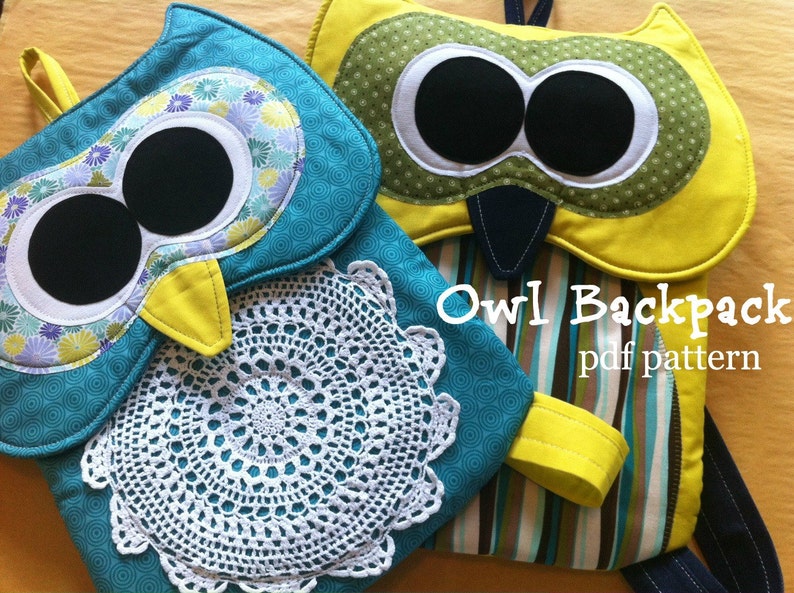 Owl Backpack Pattern INSTANT Download PDF File image 2