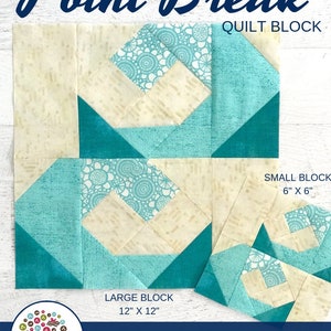 Waves Quilt Block Pattern - PDF Includes instructions for 6 inch and 12 inch Finished Blocks
