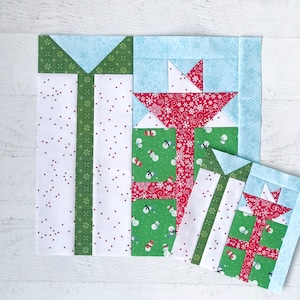 Pretty Presents Block Pattern - PDF Includes instructions for 6 inch and 12 inch Finished Blocks