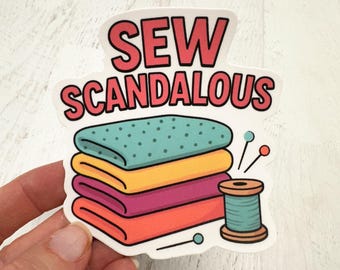 Adesivo in vinile Sew Scandalous, decalcomania per cucito