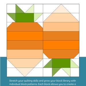 Carrot Top Quilt Block Pattern - 6 and 12 Inch (PDF Pattern)