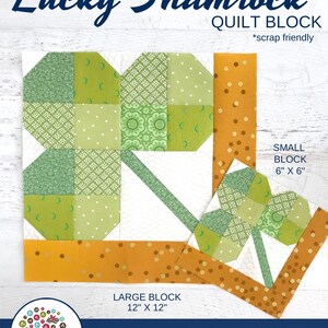 Shamrock Quilt Block Pattern PDF Includes instructions for 6 inch and 12 inch Finished Blocks image 2