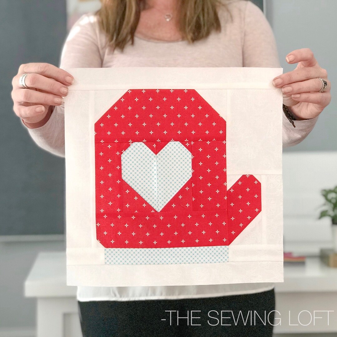Mitten Heart Quilt Block Pattern – 6 and 12 Inch (PDF Pattern) - Etsy