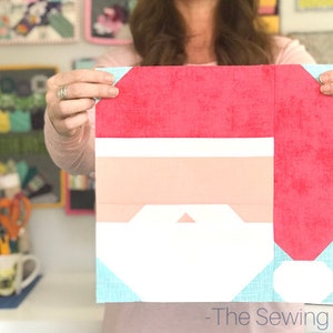 Mönster för jultomtens quiltblock – 15 och 30 cm (PDF-mönster)