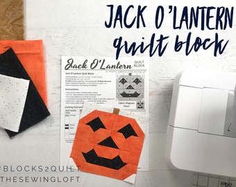 Jack O'Lantern Quilt Block Pattern – 6 and 12 Inch (PDF Pattern)