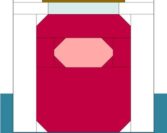 Canning Jar Quilt Block Pattern – Beginner-Friendly, 6 & 12 Inch (PDF Pattern)