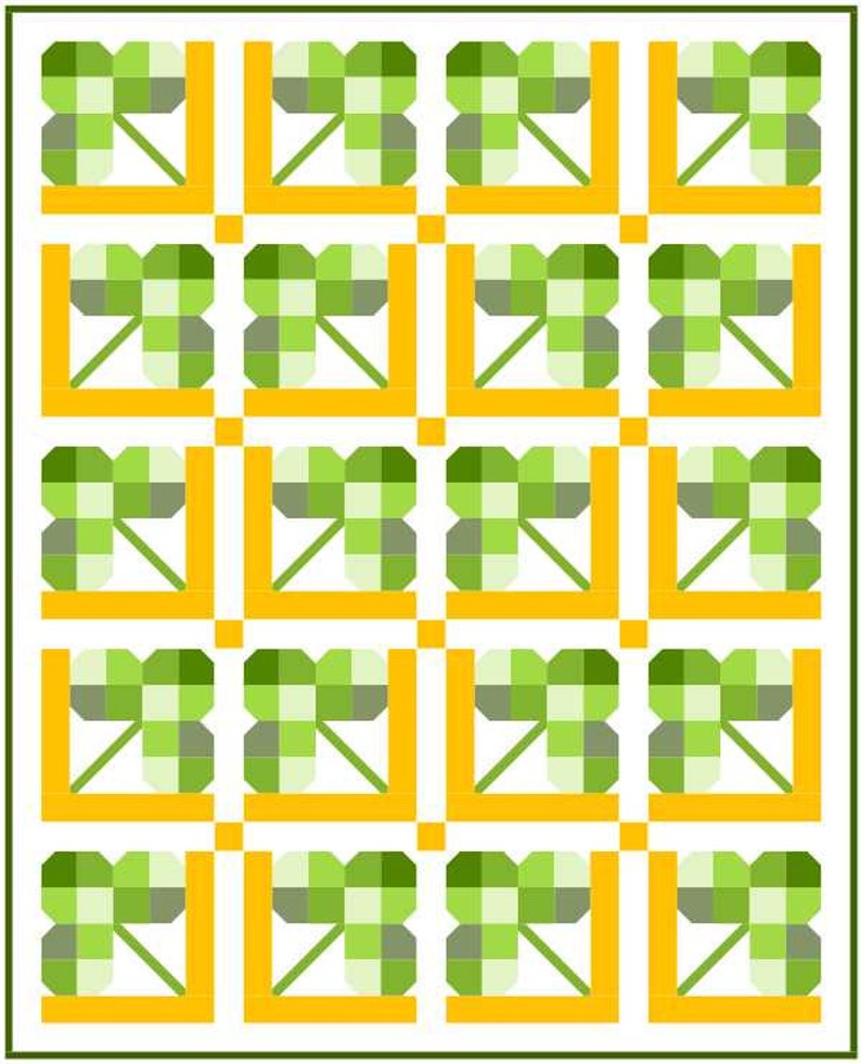 Shamrock Quilt Block Pattern PDF Includes instructions for 6 inch and 12 inch Finished Blocks image 5