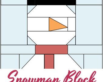 Snowman Christmas Winter Quilt Block Pattern PDF Includes Instructions ...