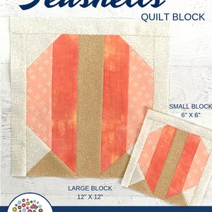 Seashell Block Pattern - PDF Includes instructions for 6 inch and 12 inch Finished Blocks