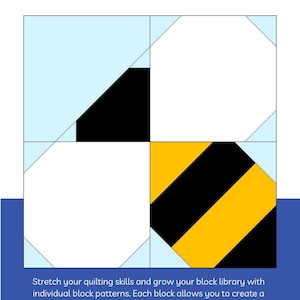 Bumble Bee Quilt Block Pattern – 6 and 12 Inch (PDF Pattern)