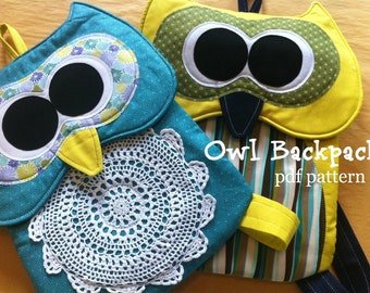 Owl Backpack Pattern -INSTANT Download PDF Pattern