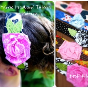 Fabric Flower Headband Tutorial How To Downloads INSTANTLY image 1