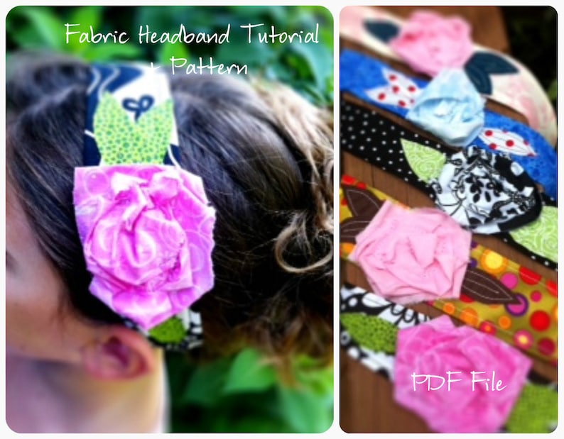 Fabric Flower Headband Tutorial How To Downloads INSTANTLY image 1
