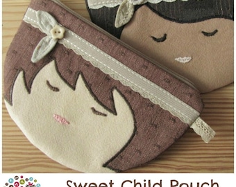 Sweet Child Zipper Pouch Pattern -PDF File INSTANT DOWNLOAD