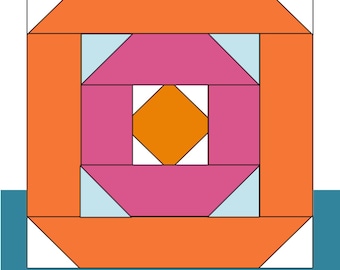 Blushing Glory Quilt Block Pattern - 6 and 12 Inch (PDF Pattern)
