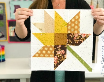 Quiltblokpatroon herfstbladeren – 6 en 12 inch (pdf-patroon)