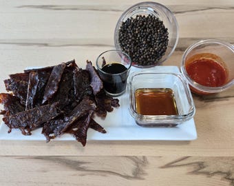 Fiery Maple Delight Beef Jerky | Sweet Maple Syrup & Spicy Sriracha Jerky | 100% All-Natural, Homemade, Thin-Cut, Mild Spicy