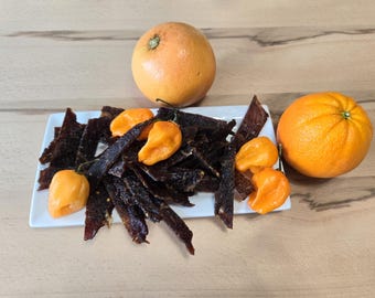 Habanero Hustle Premium Beef Jerky | Habanero and Brown Sugar Infused | 100% All-Natural, Homemade, Thin-Cut, Medium Spicy