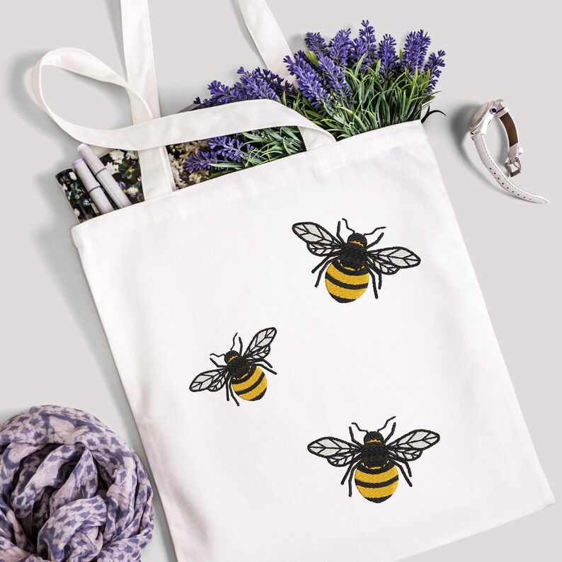 Cute Fluffy Bee Digital Embroidery Design. Bumble Bee Machine ...
